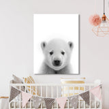 Nursery Baby Polar Bear Black 187 Wall Art