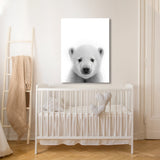 Nursery Baby Polar Bear Black 187 Wall Art