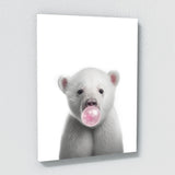 Nursery Baby Polar Bear Bubble Gum 17 Wall Art