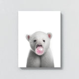 Nursery Baby Polar Bear Bubble Gum 17 Wall Art