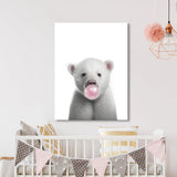 Nursery Baby Polar Bear Bubble Gum 17 Wall Art