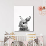 Nursery Baby Rabbit Black White 177 Wall Art