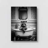 Nursery Baby Raccoon Bathtub 73 Wall Art