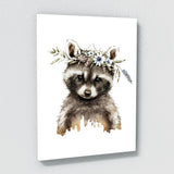 Nursery Baby Raccoon Boho 123 Wall Art