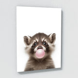 Nursery Baby Raccoon Bubble Gum 32 Wall Art