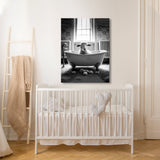 Nursery Baby Sheep Bathtub 64 Wall Art