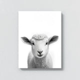 Nursery Baby Sheep Black White 185 Wall Art