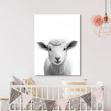Nursery Baby Sheep Black White 185 Wall Art