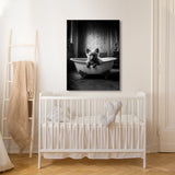 Nursery Baby Wolf Bathtub 83 Wall Art