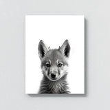 Nursery Baby Wolf Black White 203 Wall Art