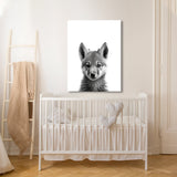 Nursery Baby Wolf Black White 203 Wall Art