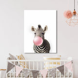 Nursery Baby Zebra Bubble Gum 28 Wall Art