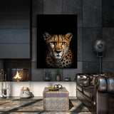 Animal Black Cheetah Head 9 Wall Art