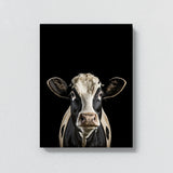 Animal Black Cow Head 198 Wall Art