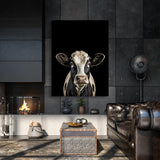 Animal Black Cow Head 198 Wall Art