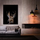 Animal Black Deer Head 31 Wall Art