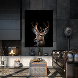 Animal Black Deer Head 31 Wall Art