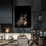 Animal Black Donkey Head 208 Wall Art