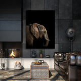 Animal Black Elephant Head 35 Wall Art