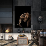 Animal Black Elephant Head 36 Wall Art
