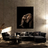 Animal Black Elephant Head 36 Wall Art