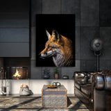 Animal Black Fox Head 170 Wall Art