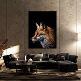 Animal Black Fox Head 170 Wall Art