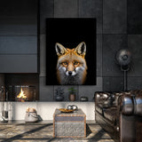 Animal Black Fox Head 74 Wall Art