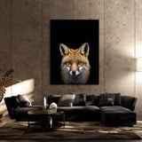 Animal Black Fox Head 74 Wall Art