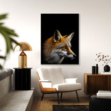 Animal Black Fox Head 82 Wall Art