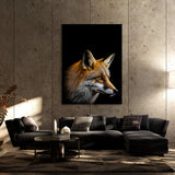 Animal Black Fox Head 82 Wall Art