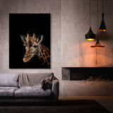 Animal Black Giraffe Head 130 Wall Art