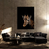 Animal Black Giraffe Head 130 Wall Art
