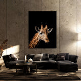 Animal Black Giraffe Head 131 Wall Art
