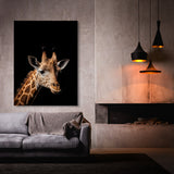 Animal Black Giraffe Head 131 Wall Art