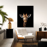 Animal Black Giraffe Head 132 Wall Art