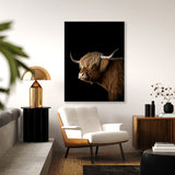 Animal Black Highland Cow Head 252 Wall Art