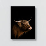 Animal Black Highland Cow Head 256 Wall Art