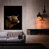 Animal Black Highland Cow Head 256 Wall Art