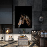 Animal Black Horse Head 186 Wall Art