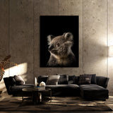 Animal Black Koala Head 157 Wall Art