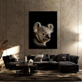 Animal Black Koala Head 158 Wall Art