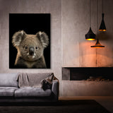 Animal Black Koala Head 159 Wall Art