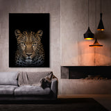 Animal Black Leopard Head 23 Wall Art