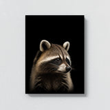 Animal Black Raccoon Head 161 Wall Art