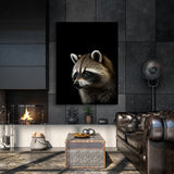 Animal Black Raccoon Head 165 Wall Art