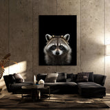 Animal Black Raccoon Head 75 Wall Art
