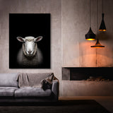 Animal Black Sheep Head 127 Wall Art