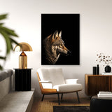 Animal Black Wolf Head 222 Wall Art