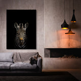 Animal Black Zebra Head 126 Wall Art